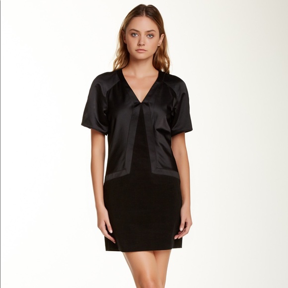 Helmut Lang Mixed Media Wide Sleeve Dress - Picture 1 of 5